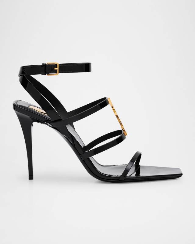 Cassandra YSL Medallion Leather Stiletto Sandals